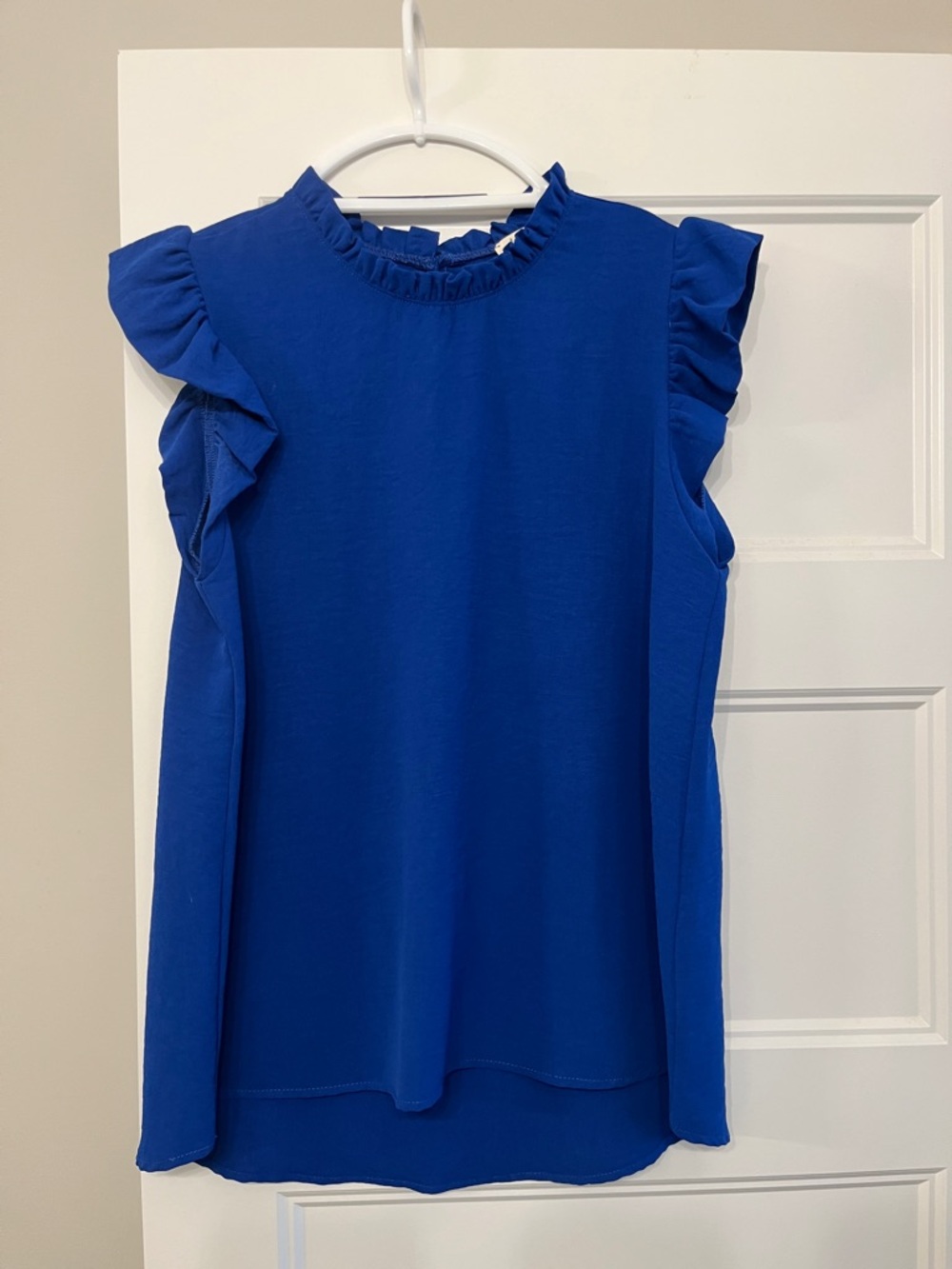 Ruffle Sleeve Mock Neck Camisole - Blue